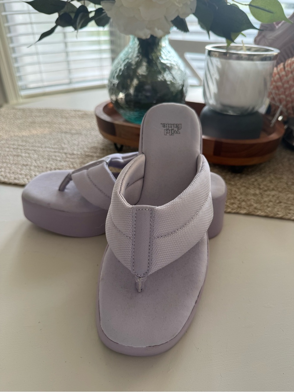 wild fable Lilac Platform Thong Wedge Sandals